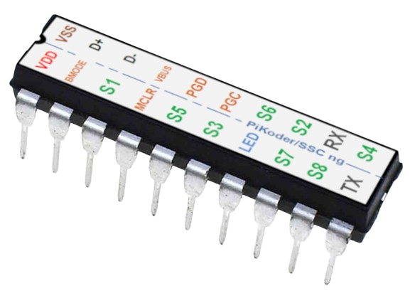 PiKoder/SSCng: Acht Kanal Serial Servo Controller