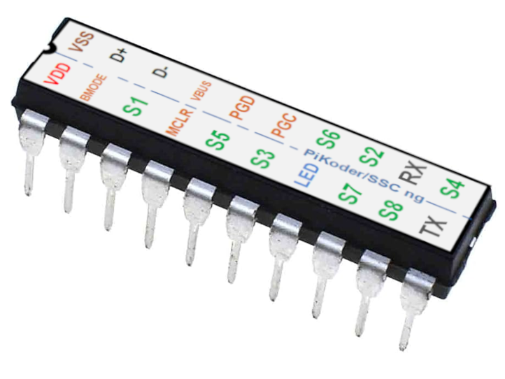 PiKoder/SSCng: eight channel serial servo controller